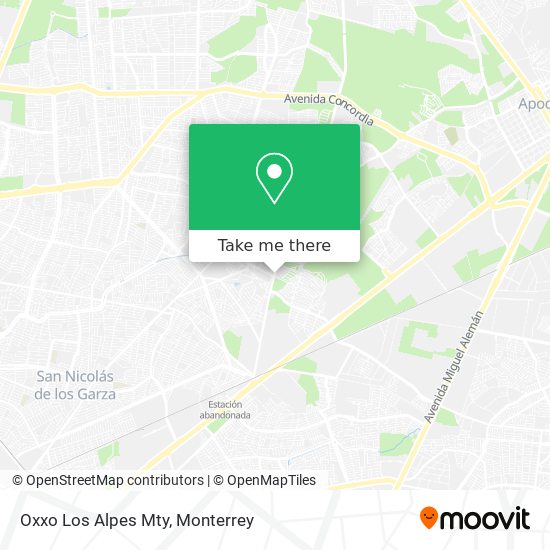 Mapa de Oxxo Los Alpes Mty