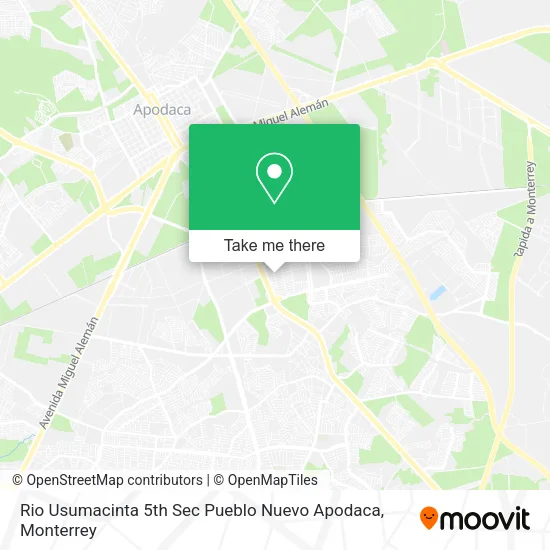 Mapa de Rio Usumacinta 5th Sec Pueblo Nuevo Apodaca