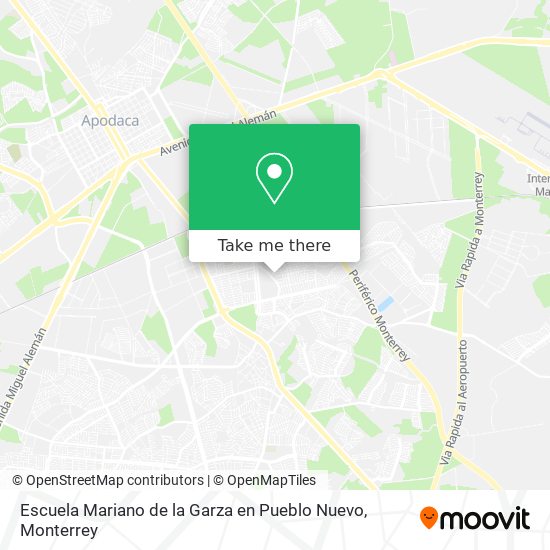 Mapa de Escuela Mariano de la Garza en Pueblo Nuevo