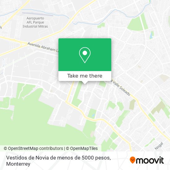 Mapa de Vestidos de Novia de menos de 5000 pesos