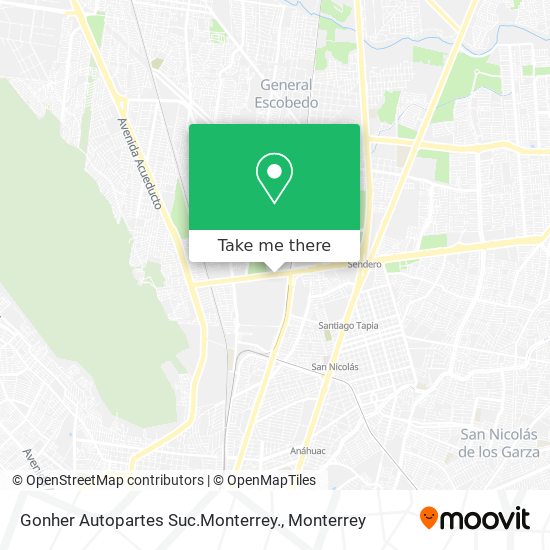 Gonher Autopartes Suc.Monterrey. map