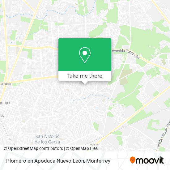 Plomero en Apodaca Nuevo León map