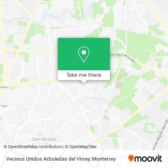 Vecinos Unidos Arboledas del Virrey map