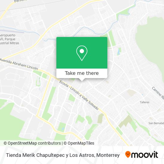 Mapa de Tienda Merik Chapultepec y Los Astros