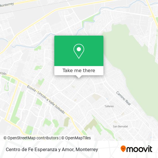 Mapa de Centro de Fe Esperanza y Amor