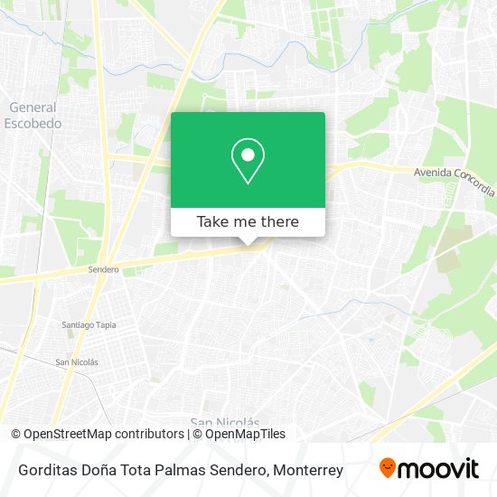 Gorditas Doña Tota Palmas Sendero map