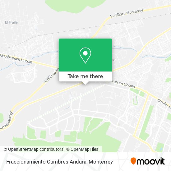 Fraccionamiento Cumbres Andara map