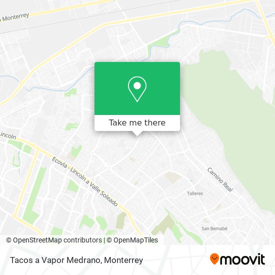 Tacos a Vapor Medrano map
