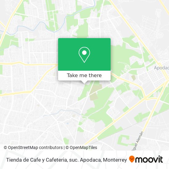 Mapa de Tienda de Cafe y Cafeteria, suc. Apodaca
