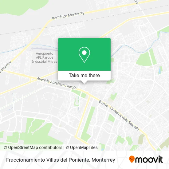 Fraccionamiento Villas del Poniente map