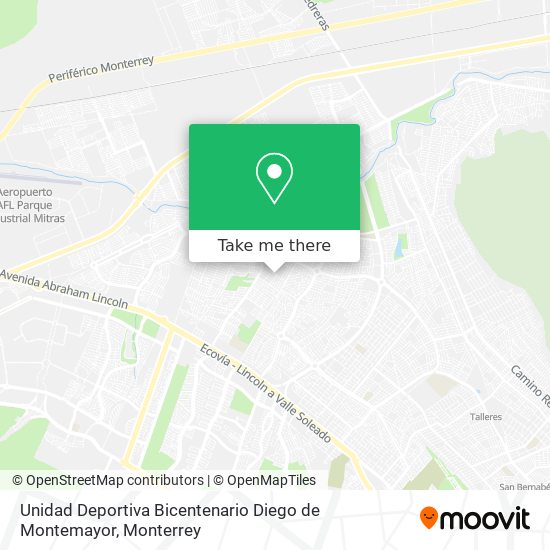 Unidad Deportiva Bicentenario Diego de Montemayor map
