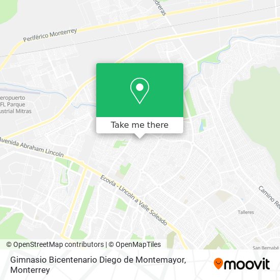 Mapa de Gimnasio Bicentenario Diego de Montemayor