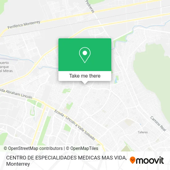 CENTRO DE ESPECIALIDADES MEDICAS MAS VIDA map