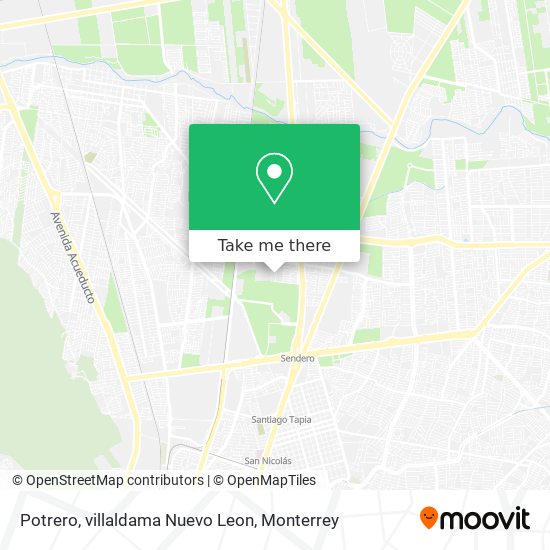 Potrero, villaldama Nuevo Leon map