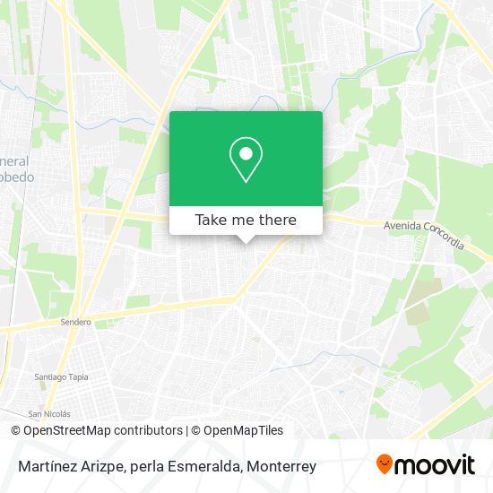 Martínez Arizpe, perla Esmeralda map