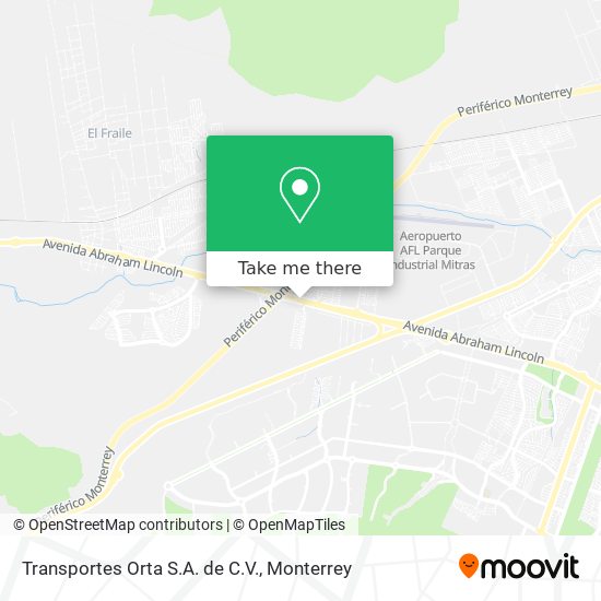 Transportes Orta S.A. de C.V. map