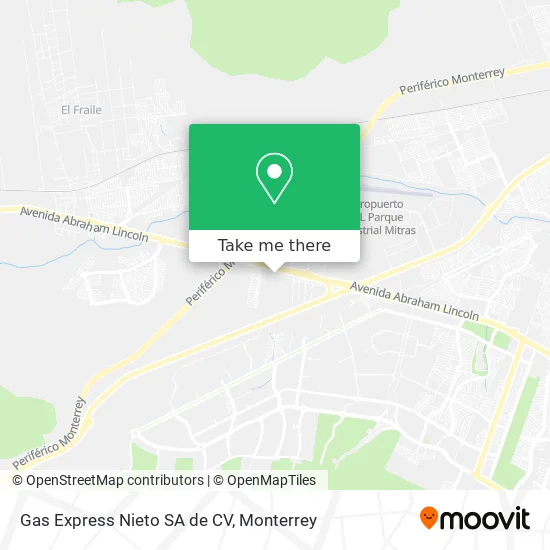 Gas Express Nieto SA de CV map