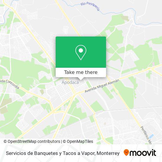 Servicios de Banquetes y Tacos a Vapor map
