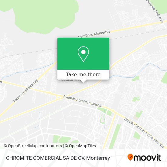 Mapa de CHROMITE COMERCIAL SA DE CV