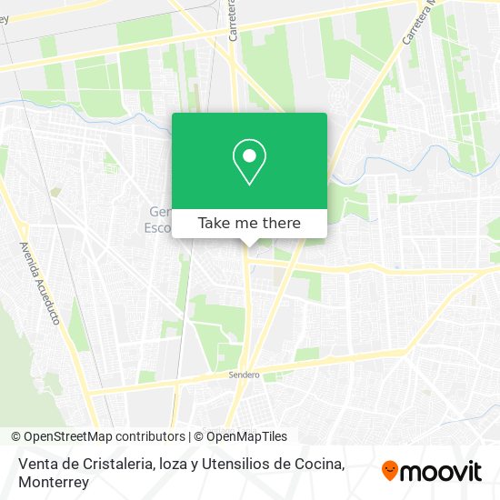 Mapa de Venta de Cristaleria, loza y Utensilios de Cocina