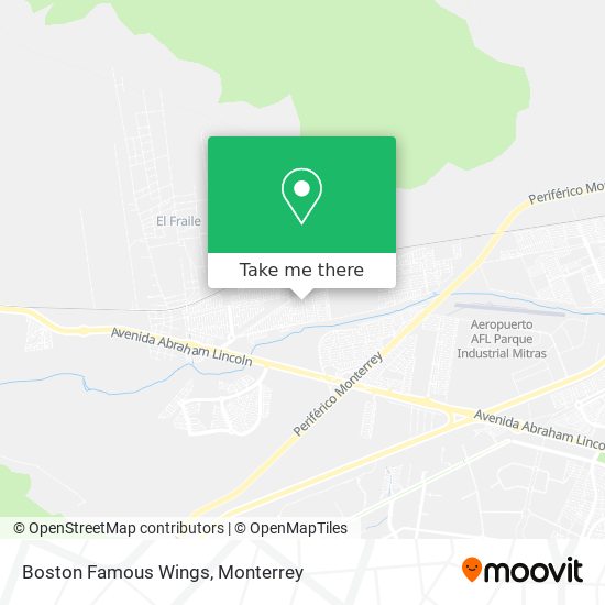 Mapa de Boston Famous Wings