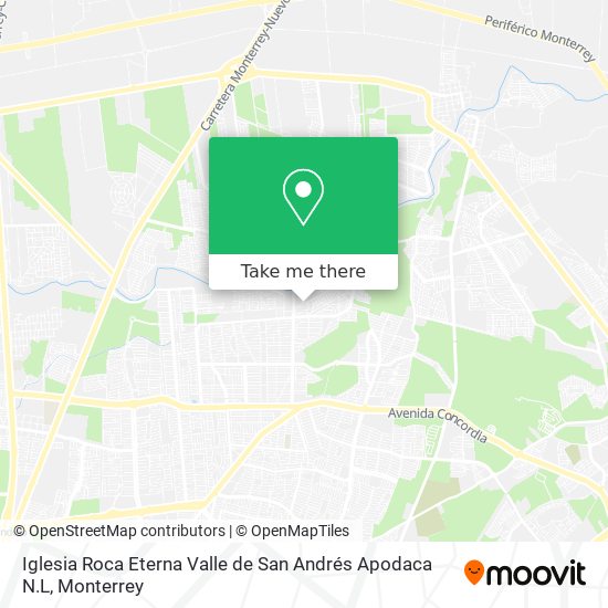 Iglesia Roca Eterna Valle de San Andrés Apodaca N.L map