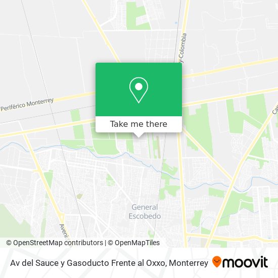 Mapa de Av del Sauce y Gasoducto Frente al Oxxo