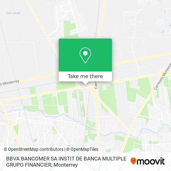 Mapa de BBVA BANCOMER SA INSTIT DE BANCA MULTIPLE GRUPO FINANCIER