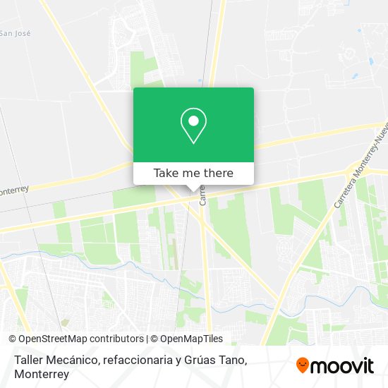 Taller Mecánico, refaccionaria y Grúas Tano map