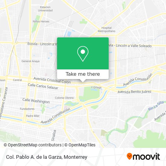 Mapa de Col. Pablo A. de la Garza
