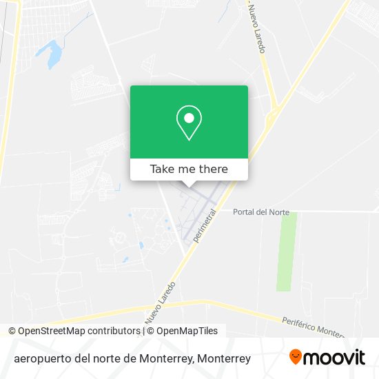 Mapa de aeropuerto del norte de Monterrey