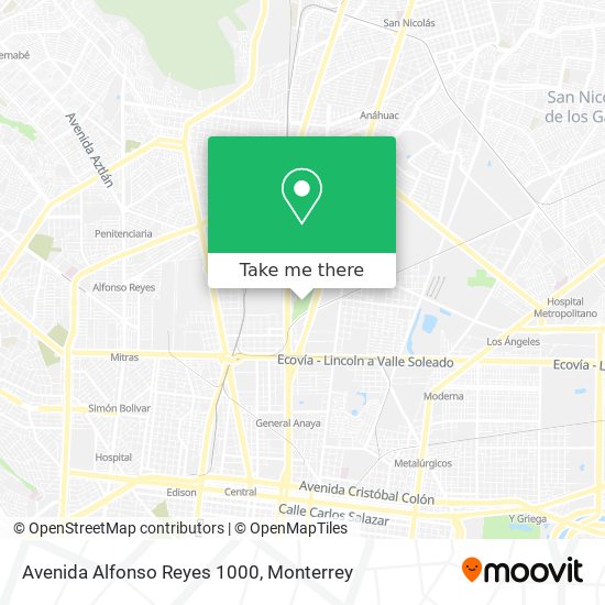 Avenida Alfonso Reyes 1000 map