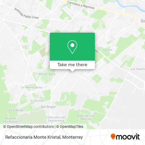 Refaccionaria Monte Kristal map