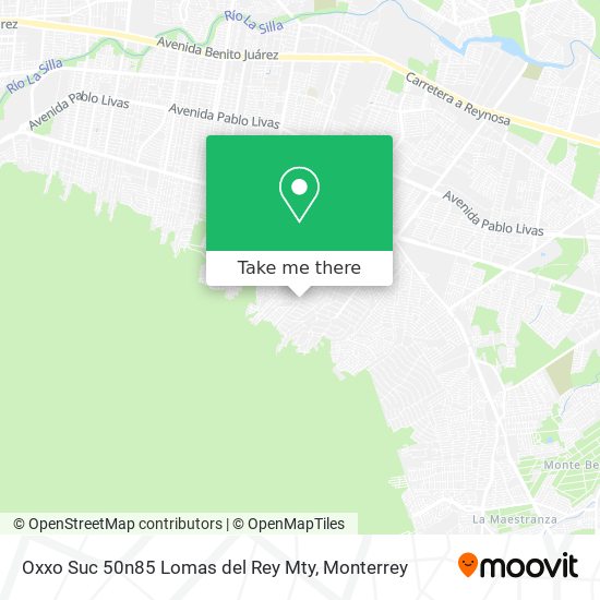 Oxxo Suc 50n85 Lomas del Rey Mty map