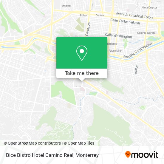 Bice Bistro Hotel Camino Real map