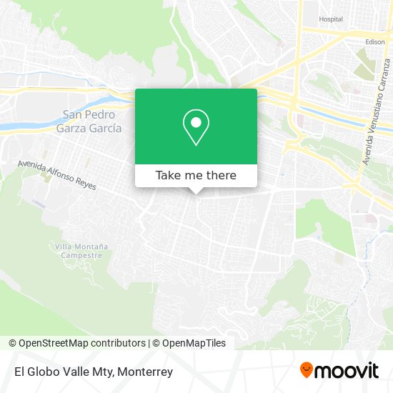 El Globo Valle Mty map