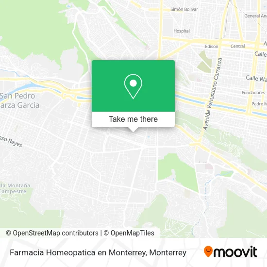 Mapa de Farmacia Homeopatica en Monterrey