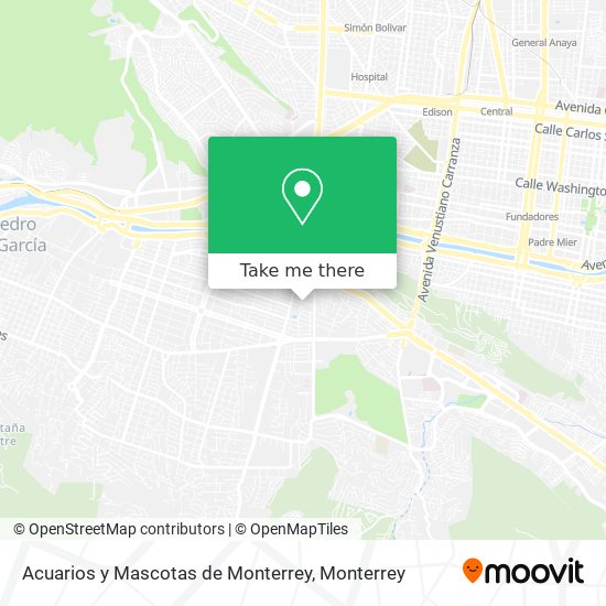 Mapa de Acuarios y Mascotas de Monterrey