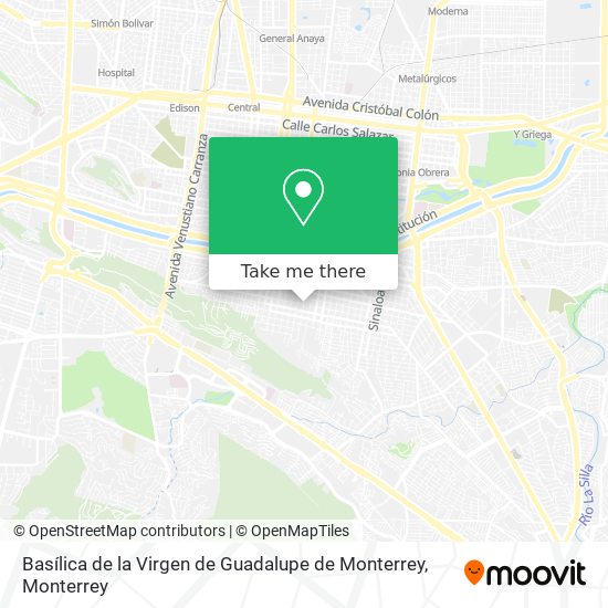 Mapa de Basílica de la Virgen de Guadalupe de Monterrey