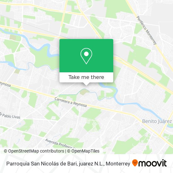 Parroquia San Nicolás de Bari, juarez N.L. map