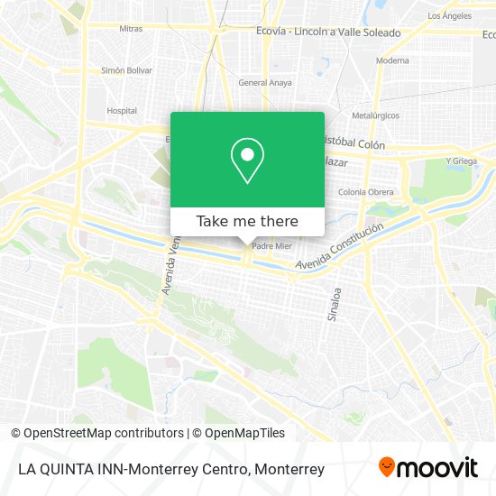 Mapa de LA QUINTA INN-Monterrey Centro