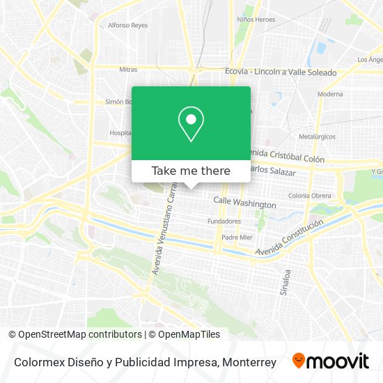 Mapa de Colormex Diseño y Publicidad Impresa