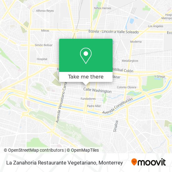 La Zanahoria Restaurante Vegetariano map