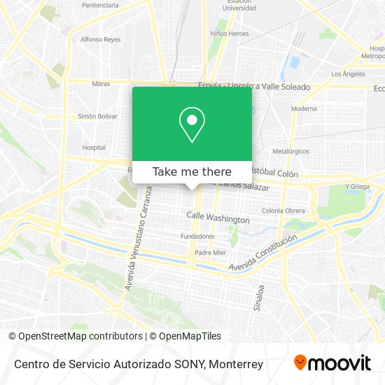 Mapa de Centro de Servicio Autorizado SONY