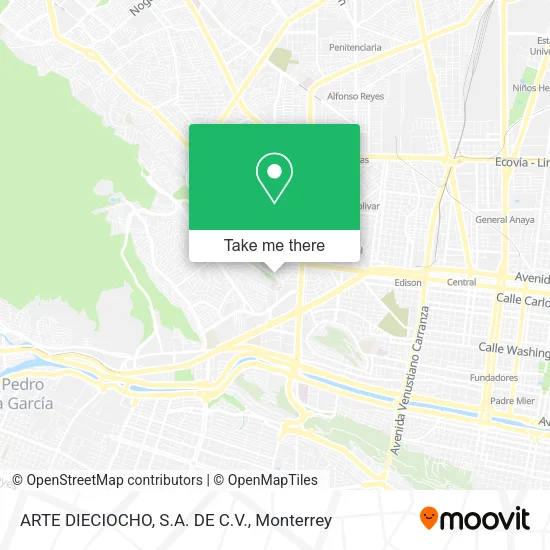 Mapa de ARTE DIECIOCHO, S.A. DE C.V.