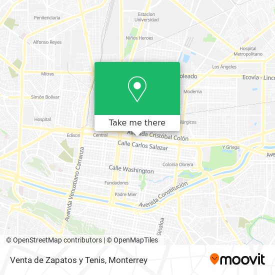 Venta de Zapatos y Tenis map