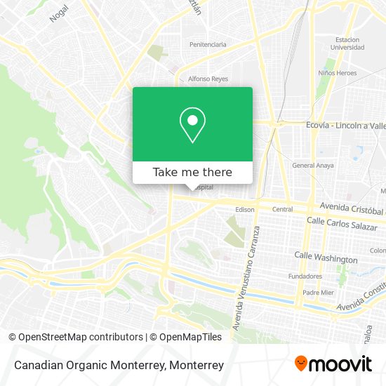 Mapa de Canadian Organic Monterrey