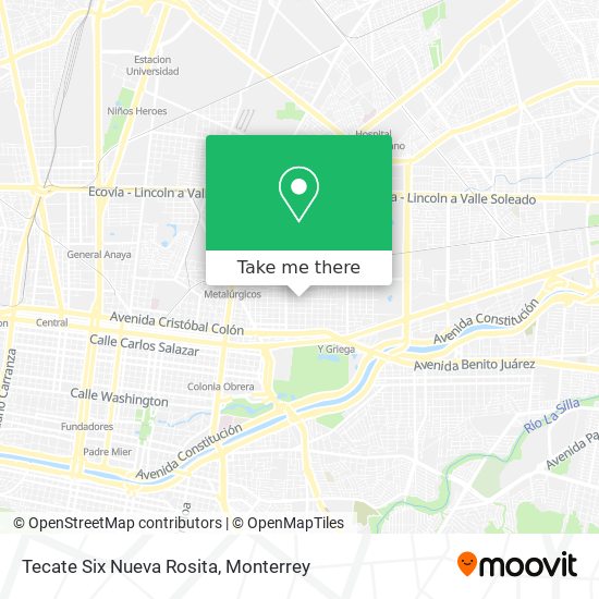 Tecate Six Nueva Rosita map