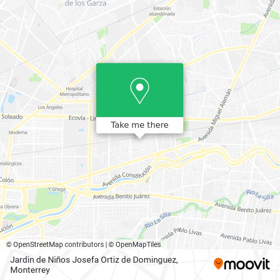 Mapa de Jardin de Niños Josefa Ortiz de Dominguez