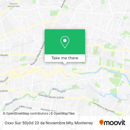 Oxxo Suc 50y0d 20 de Noviembre Mty map